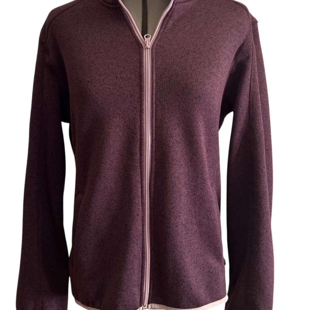 Ocean + Coast Womens Purple Full-Zip Sweater Jacket Fleece Inner Size S Warm